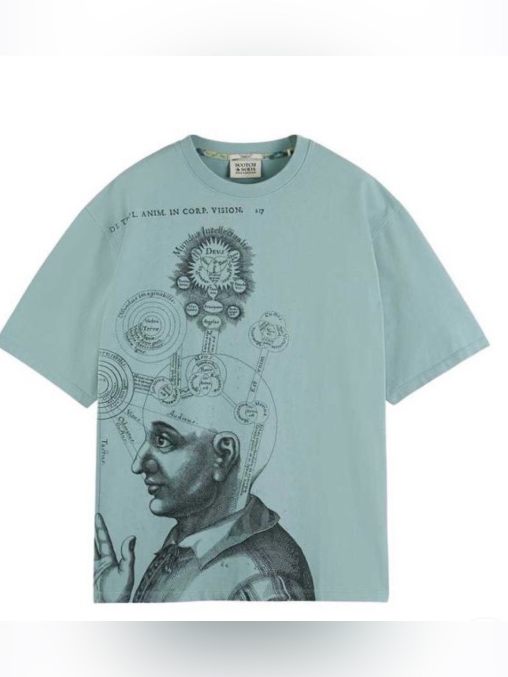 Scotch & Soda Pale Blue Graphic Short Sleeve Tee